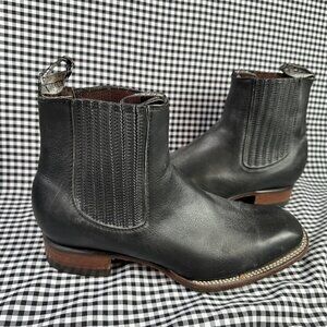Zebra Black Leather Chelsea Men's Vaquero Cowboy Boots Size MX 29.5 / US 11